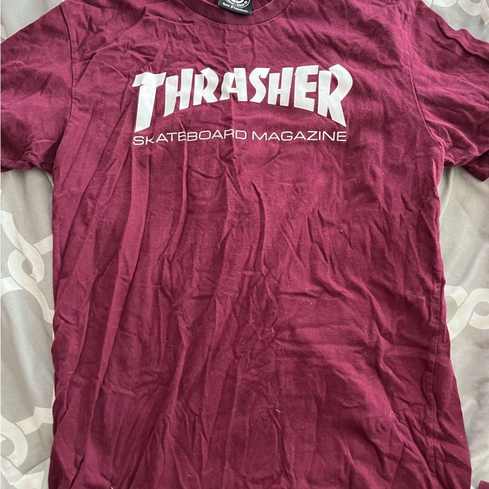 Thrasher Skate Mag Burgundy T-Shirt-unisex
